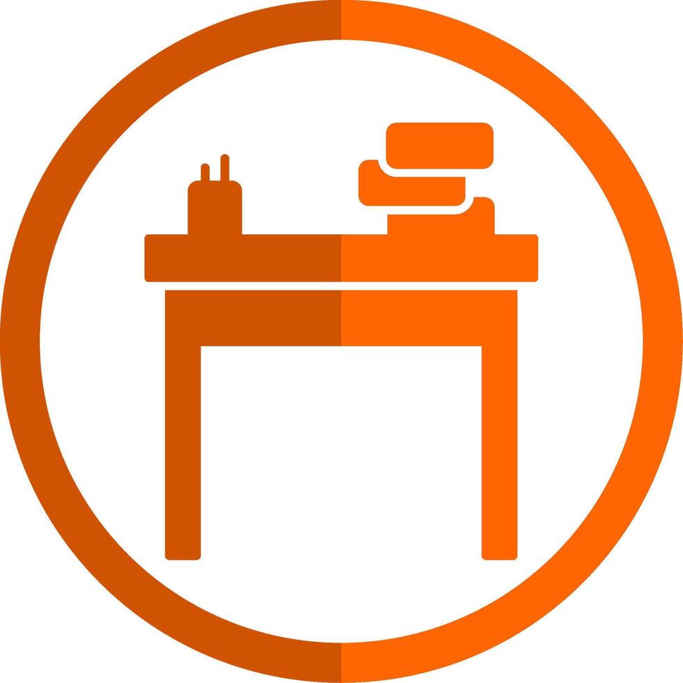 colegio escritorio glifo naranja circulo icono vector