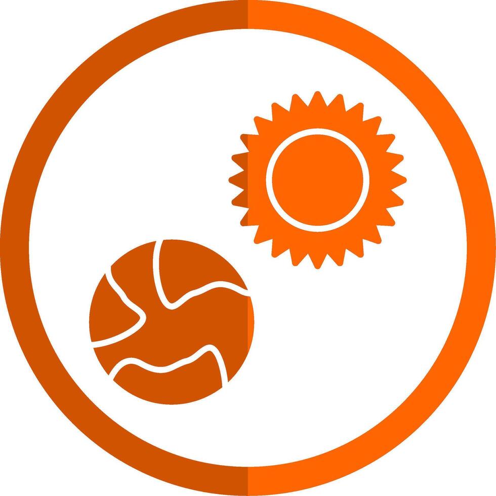 Earth Glyph Orange Circle Icon vector