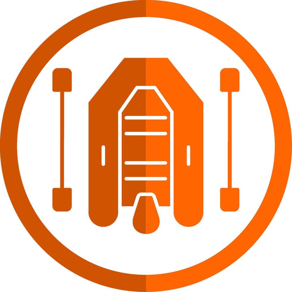 Raft Glyph Orange Circle Icon vector