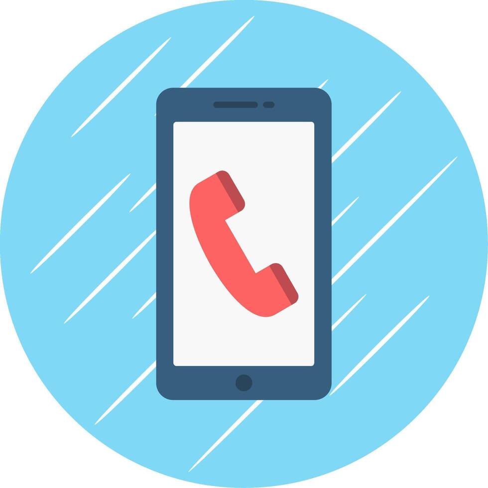 Phone Call Flat Blue Circle Icon vector