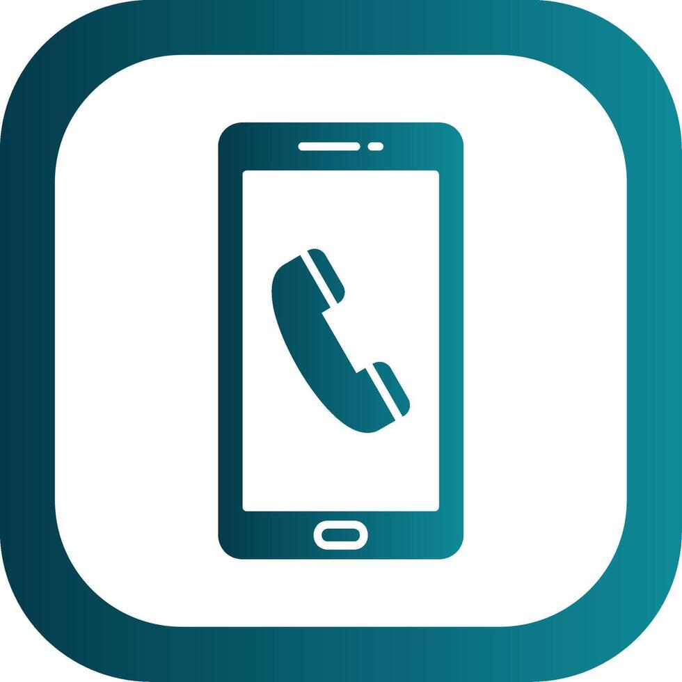 Phone Call Glyph Gradient Round Corner Icon vector