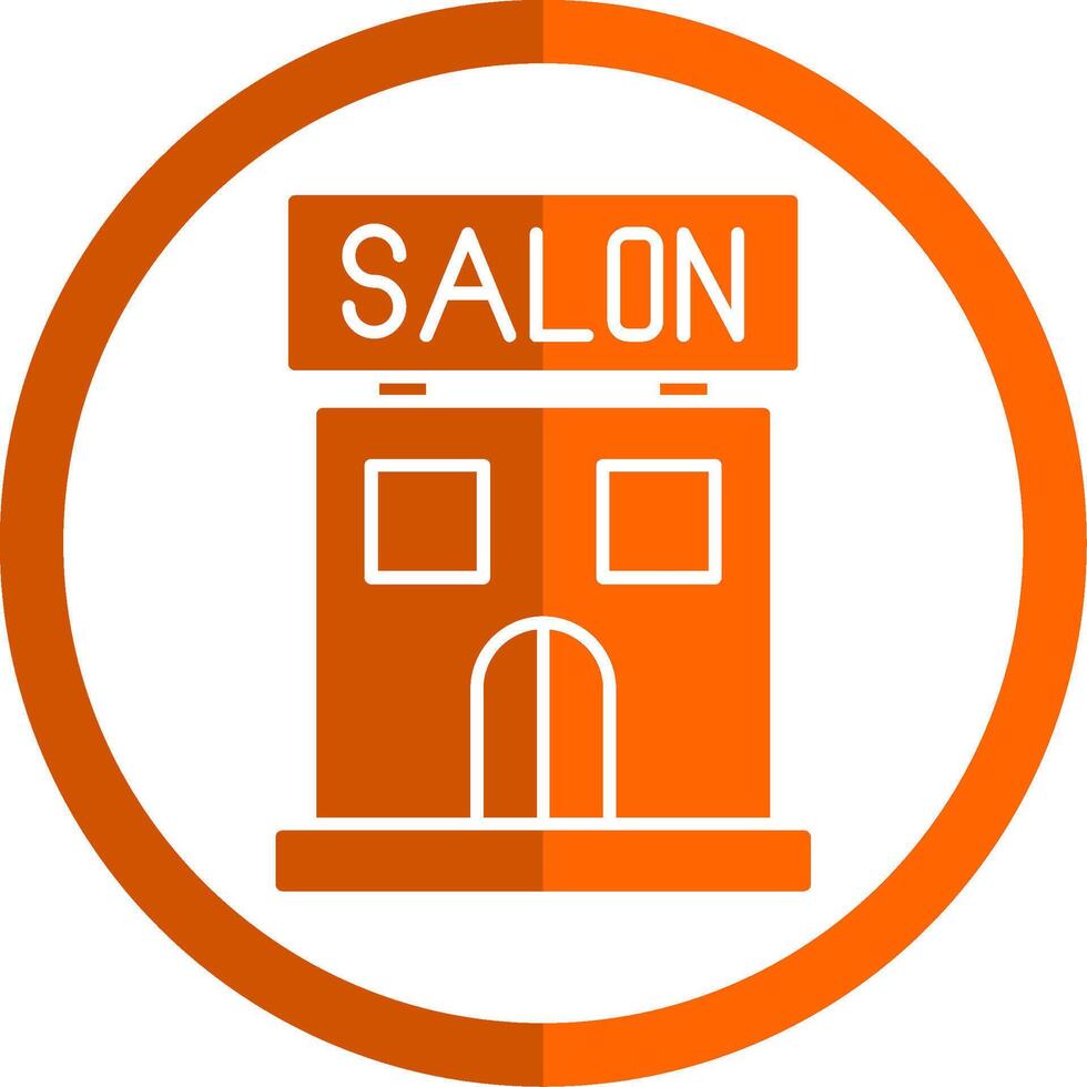 Salon Glyph Orange Circle Icon vector
