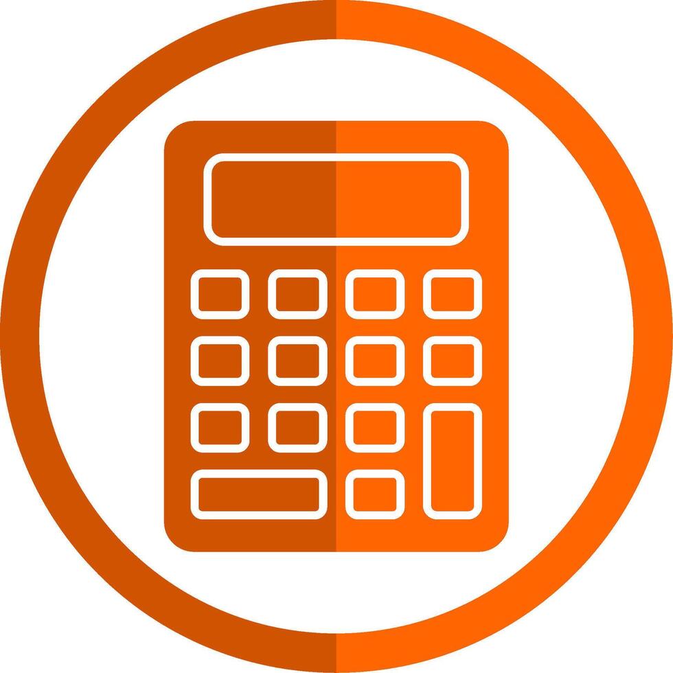 calculadora glifo naranja circulo icono vector