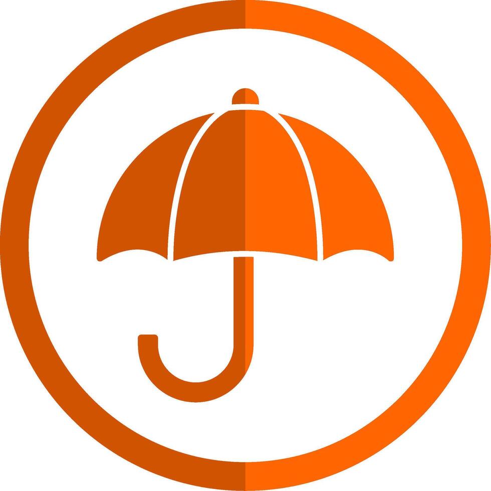 Umbrella Glyph Orange Circle Icon vector