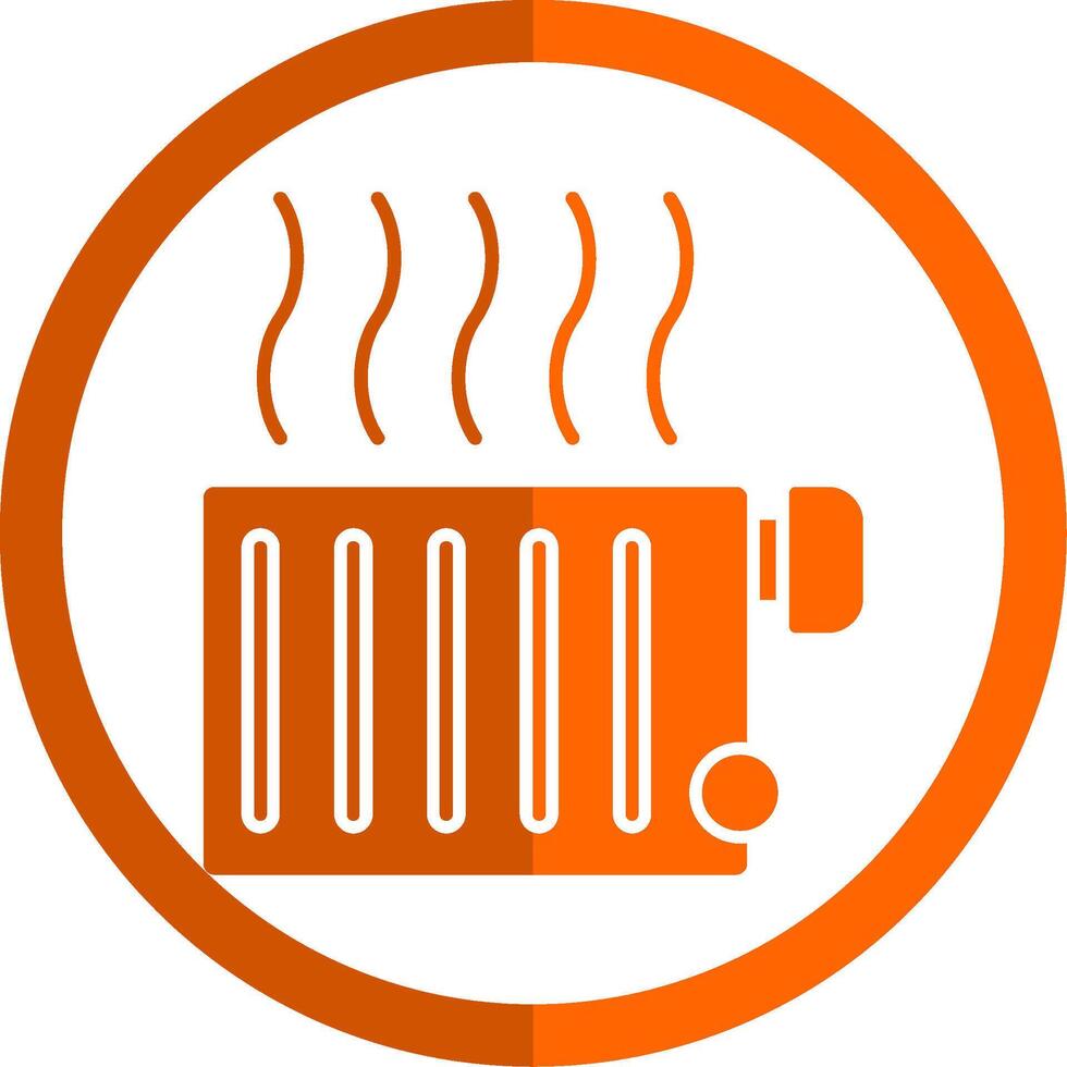 Radiator Glyph Orange Circle Icon vector