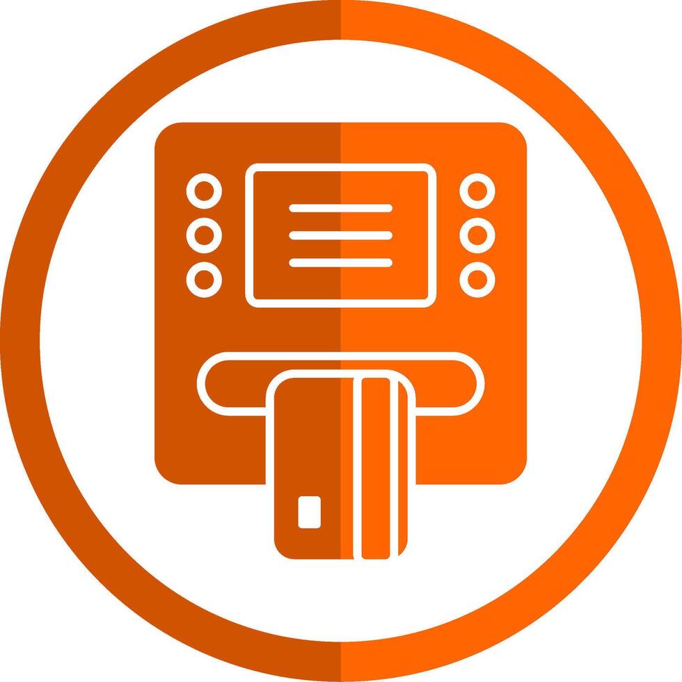 Atm Glyph Orange Circle Icon vector