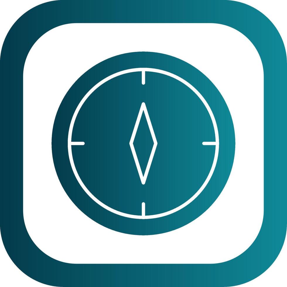 Compass Glyph Gradient Round Corner Icon vector