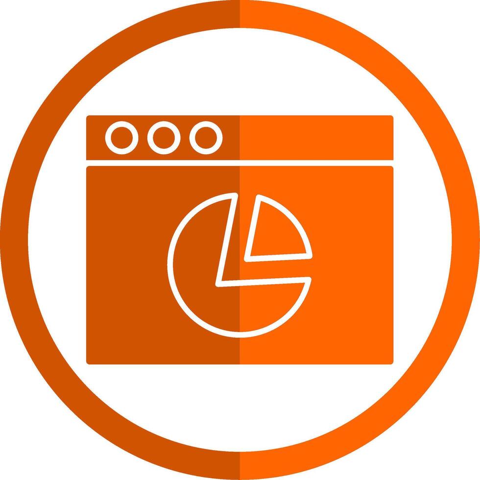 Browser Glyph Orange Circle Icon vector