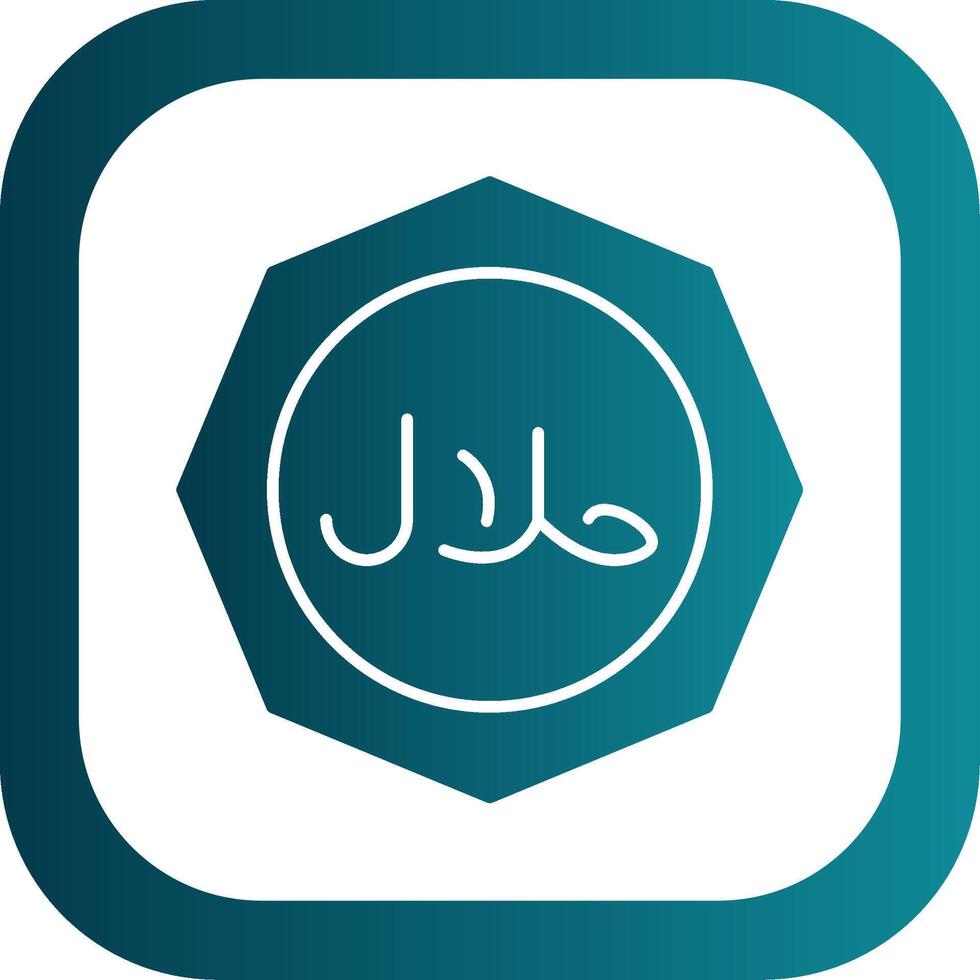 Halal Glyph Gradient Round Corner Icon vector