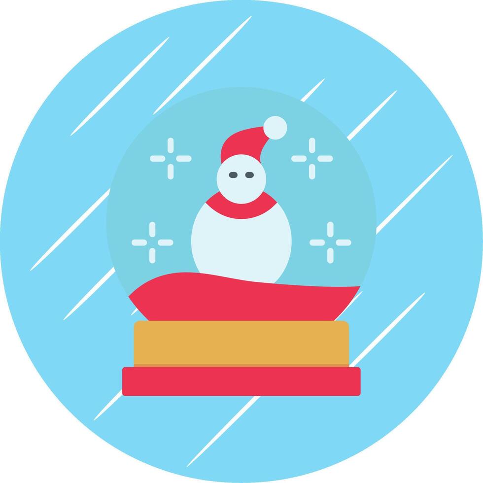 Snow Globe Flat Blue Circle Icon vector