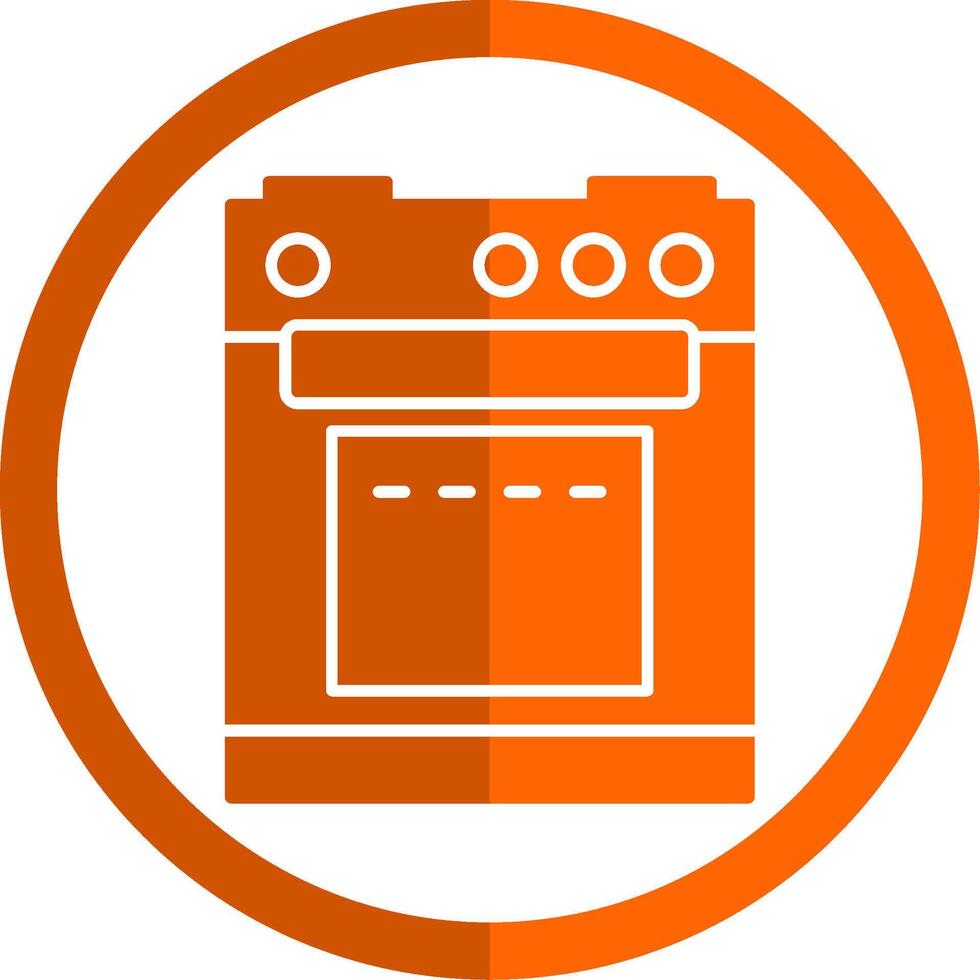 Electric Stove Glyph Orange Circle Icon vector