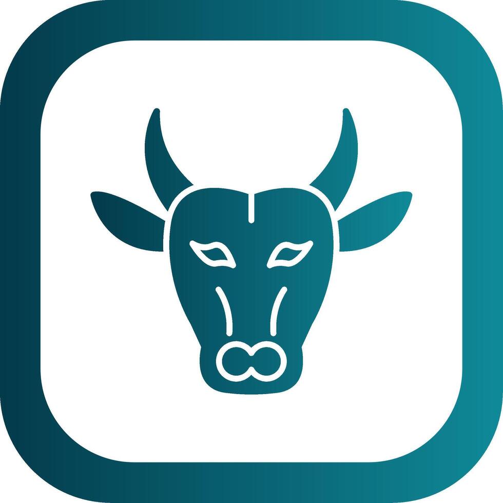 Buffalo Glyph Gradient Round Corner Icon vector