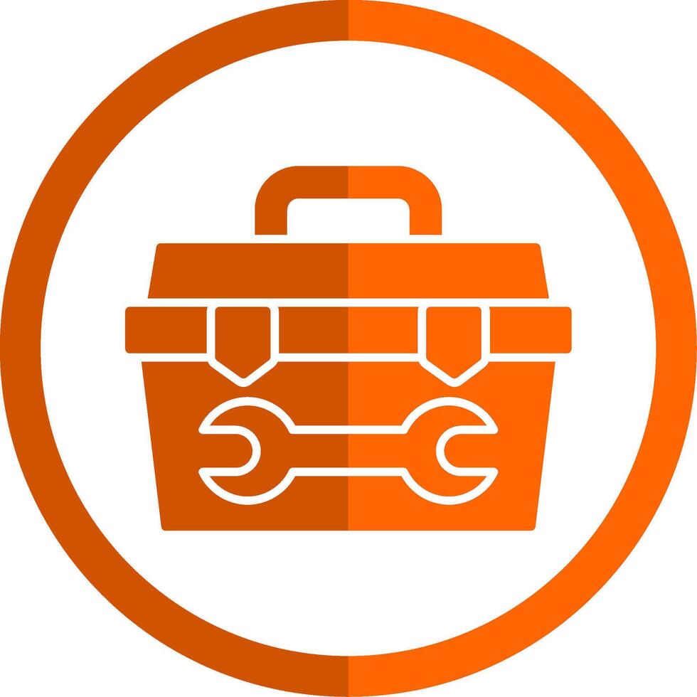 Toolbox Glyph Orange Circle Icon vector