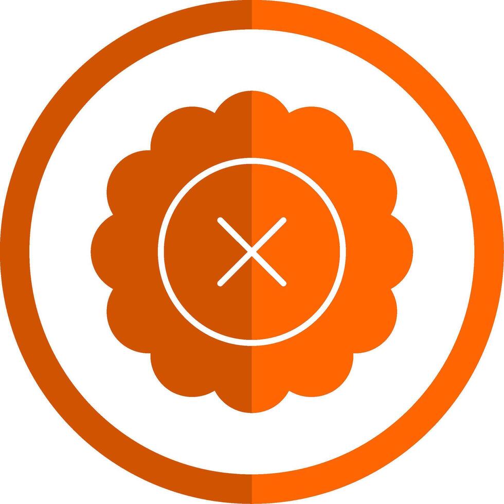 Reject Glyph Orange Circle Icon vector