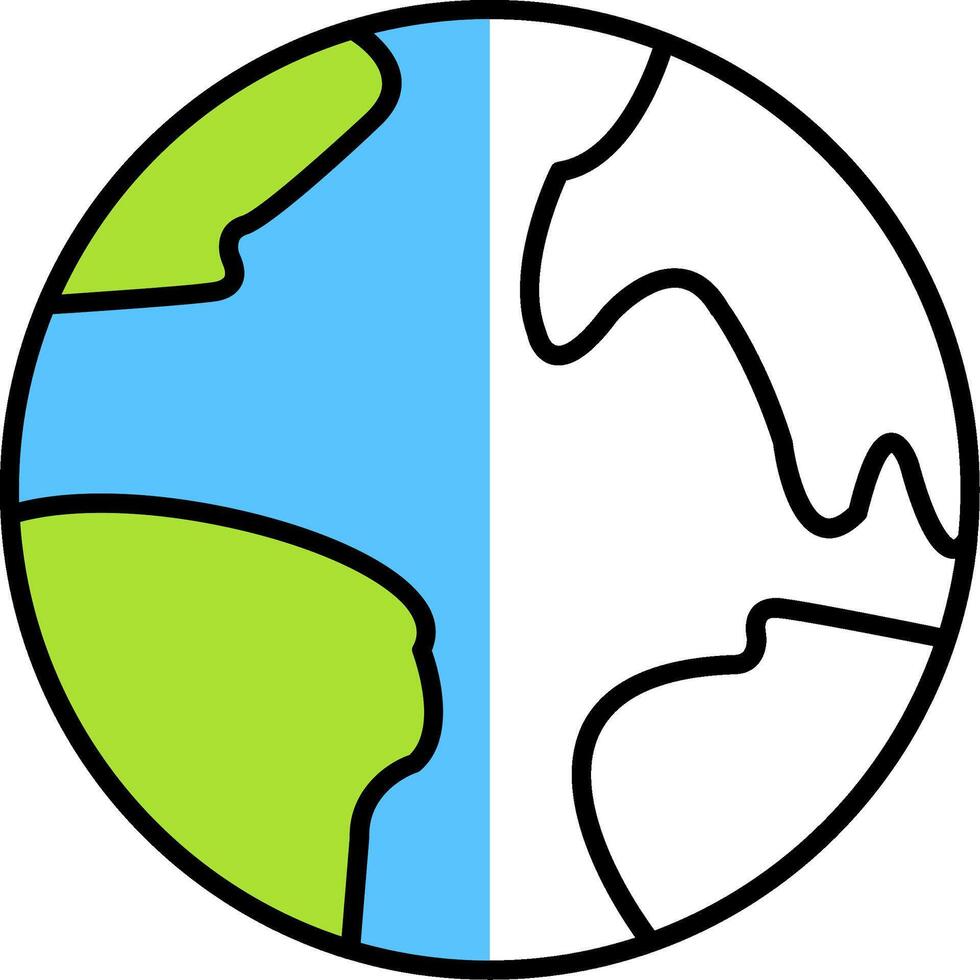 Planet Earth Filled Half Cut Icon vector