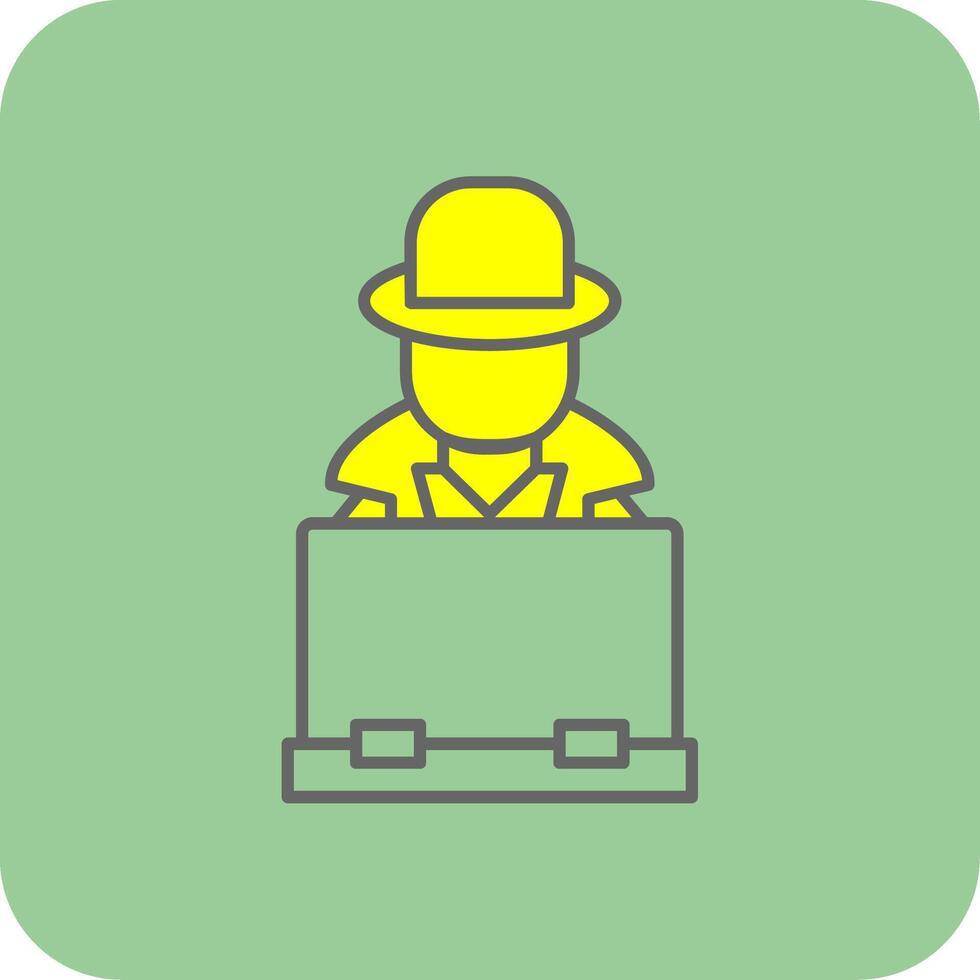 Hacker Filled Yellow Icon vector
