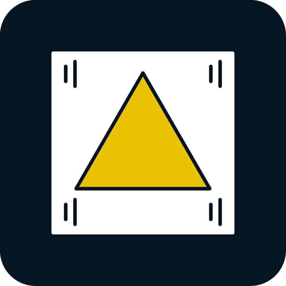 icono de dos colores de glifo de triángulo vector
