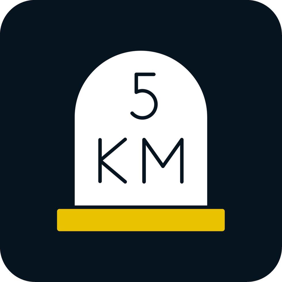 kilometer Glyph Two Color Icon vector