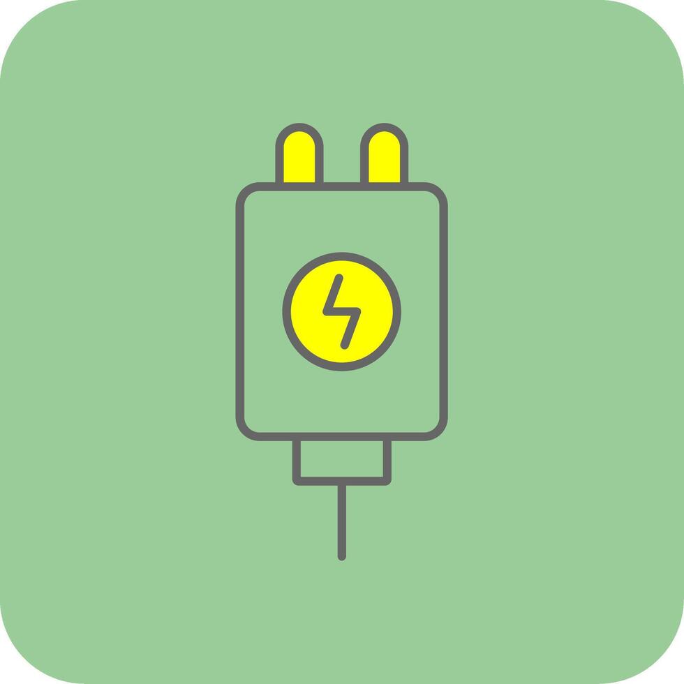 adaptador lleno amarillo icono vector