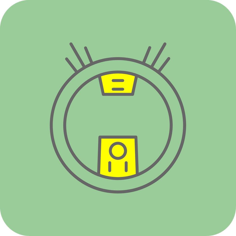 Robot Vacuum Filled Yellow Icon vector