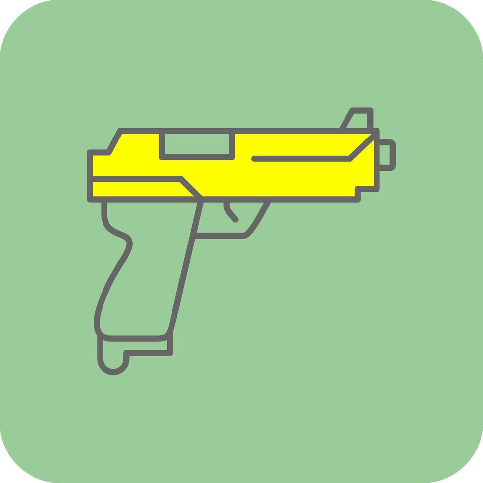 pistola lleno amarillo icono vector