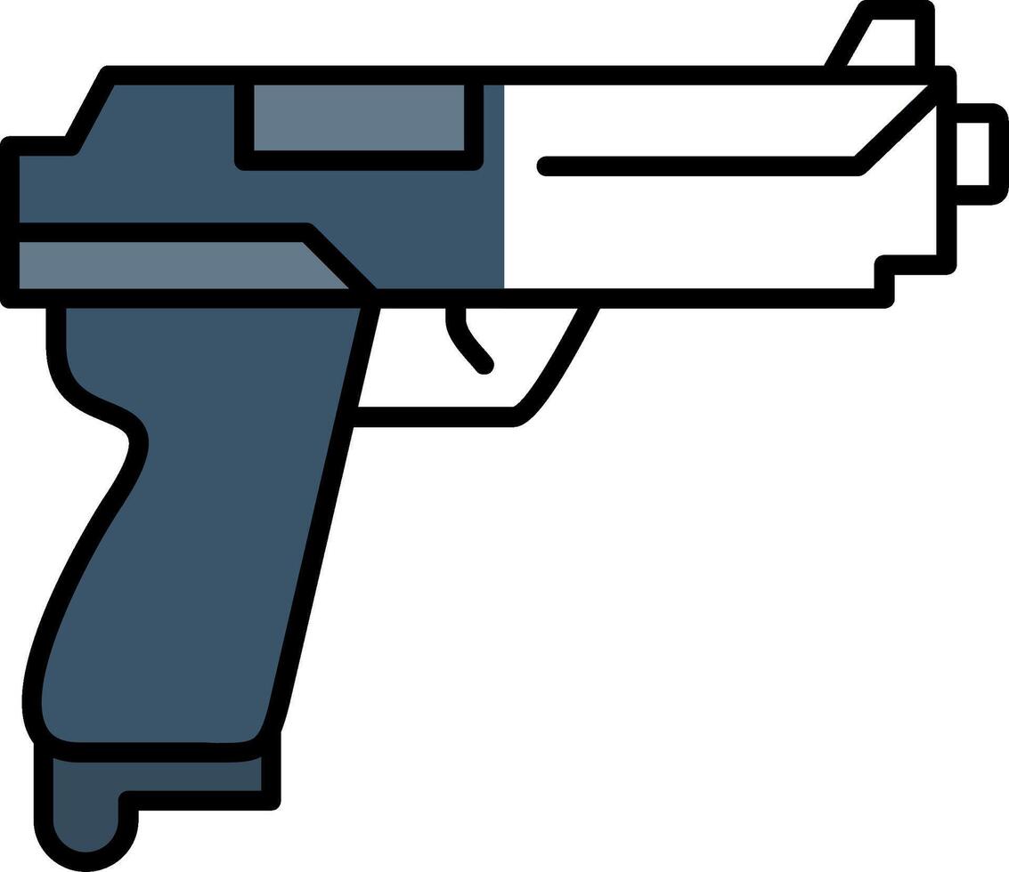 pistola lleno medio cortar icono vector