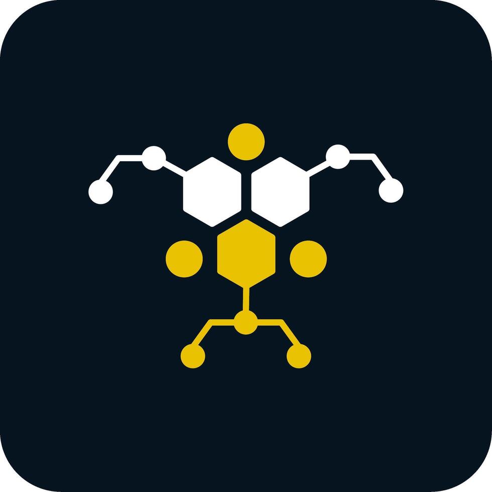 Molecule Glyph Two Color Icon vector