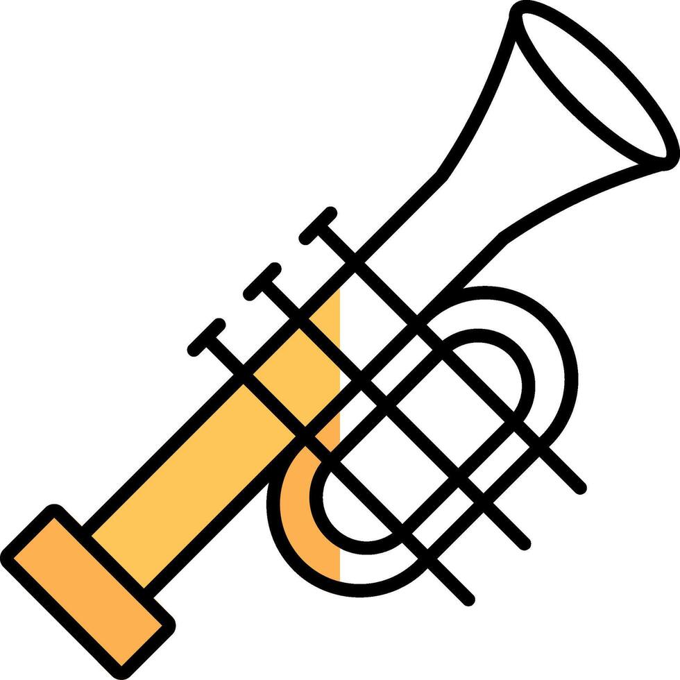 Trumpet Filled Half Cut Icon vector