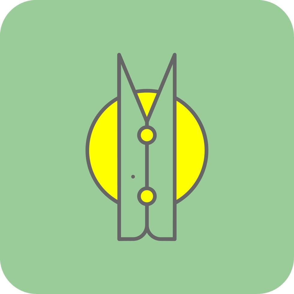 Clothes Peg Filled Yellow Icon vector