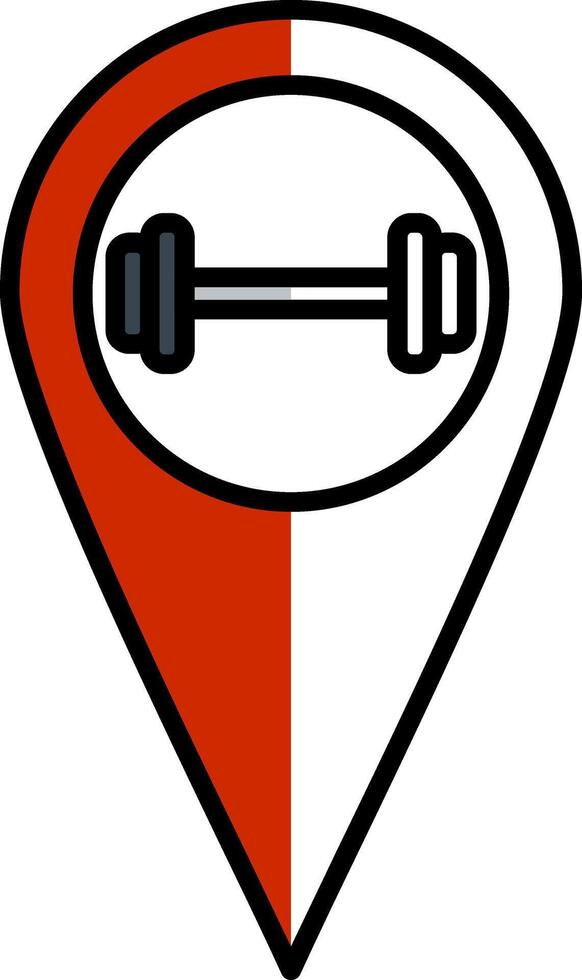 Gym Location Filled Half Cut Icon vector