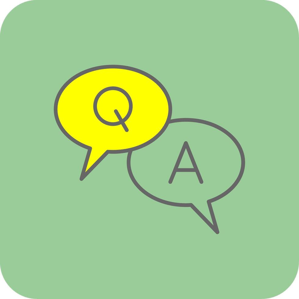 Question And Answer Filled Yellow Icon vector