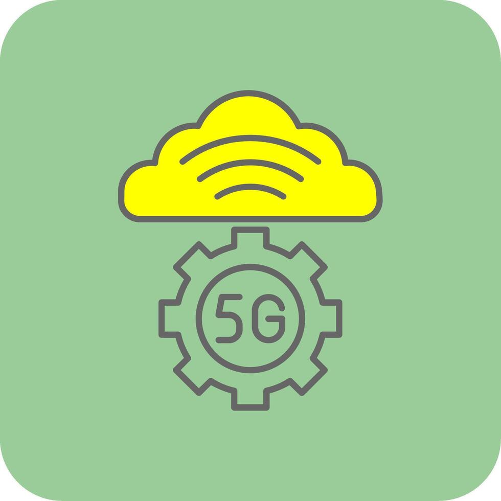 Cloud Server Filled Yellow Icon vector