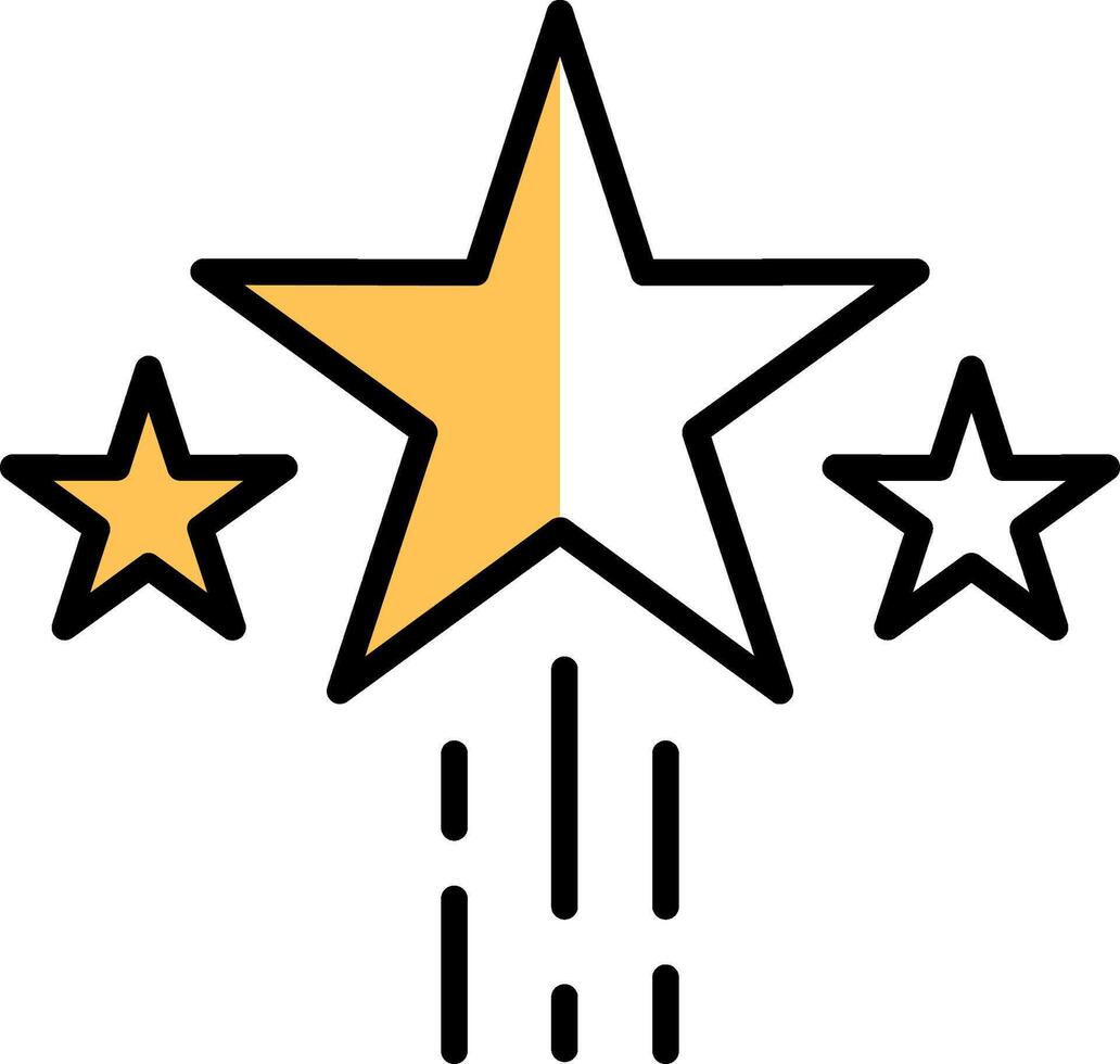 Star Filled Half Cut Icon vector