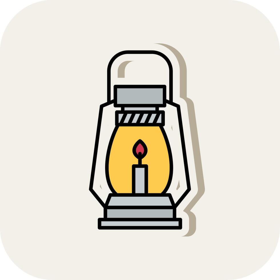 Gas Lamp Line Filled White Shadow Icon vector