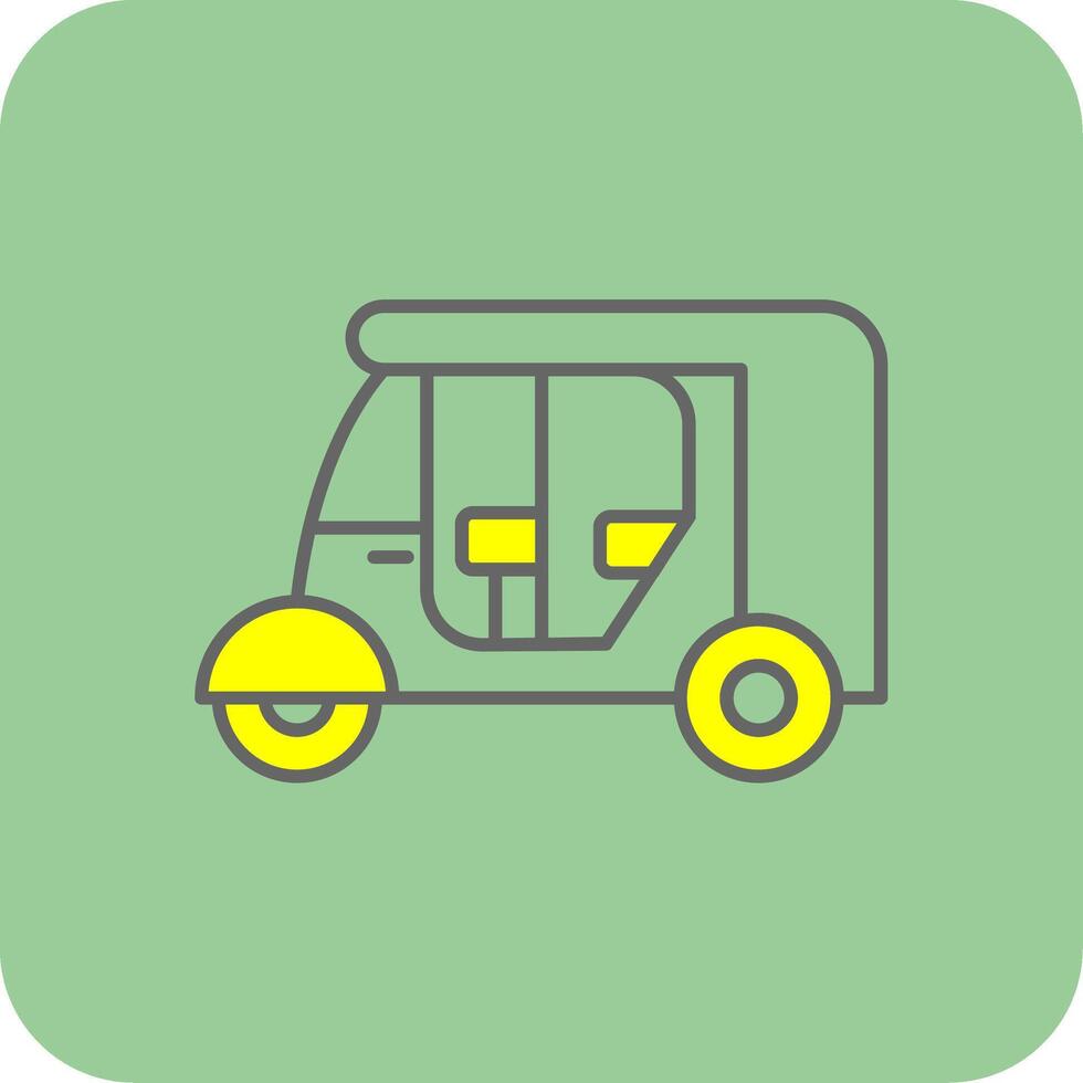 Rickshaw Filled Yellow Icon vector