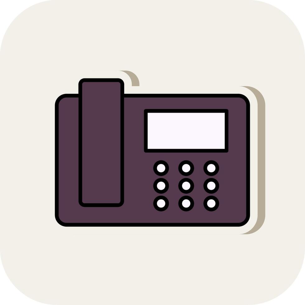 Telephone Line Filled White Shadow Icon vector