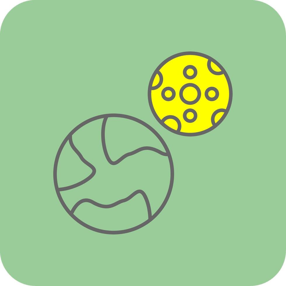 Planets Filled Yellow Icon vector