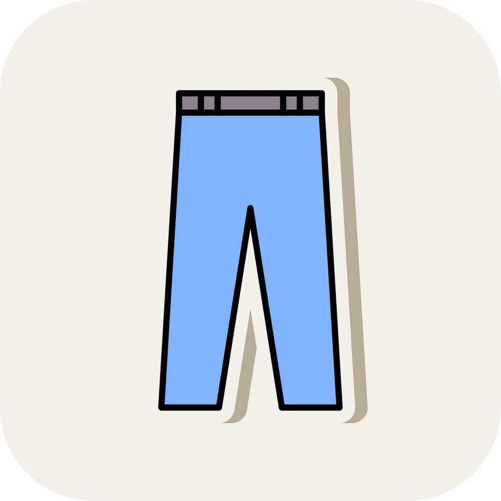 Trousers Line Filled White Shadow Icon vector