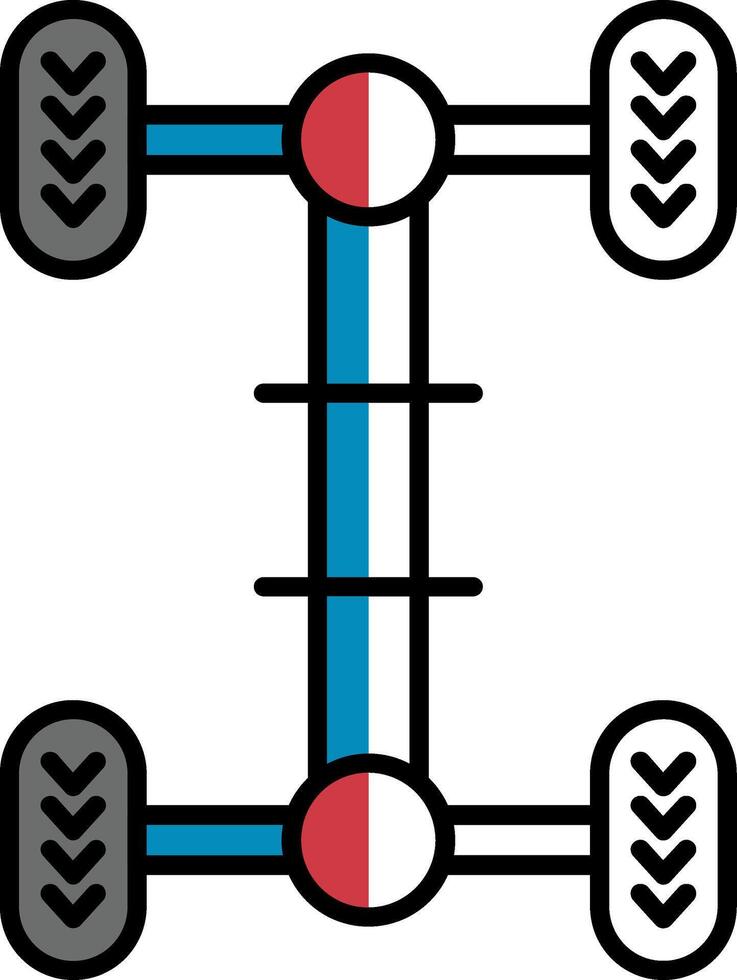 Chassis Filled Half Cut Icon vector
