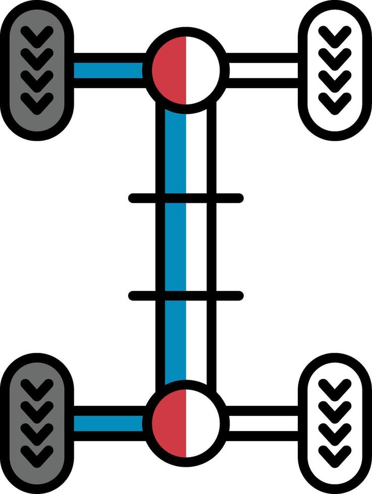 Chassis Filled Half Cut Icon vector