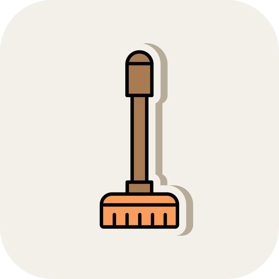 Floor Mop Line Filled White Shadow Icon vector