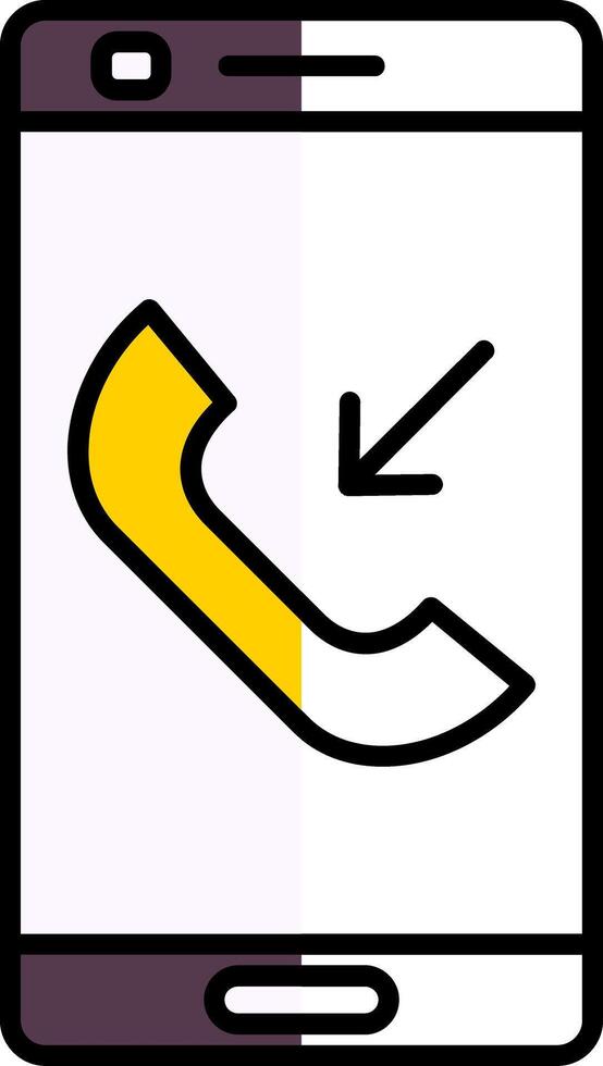 Incoming Call Filled Half Cut Icon vector