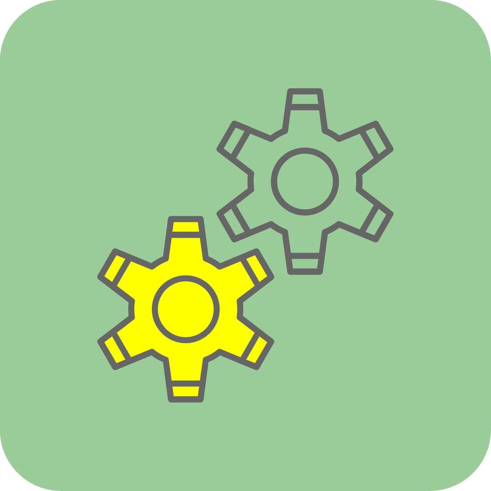 Setting Filled Yellow Icon vector