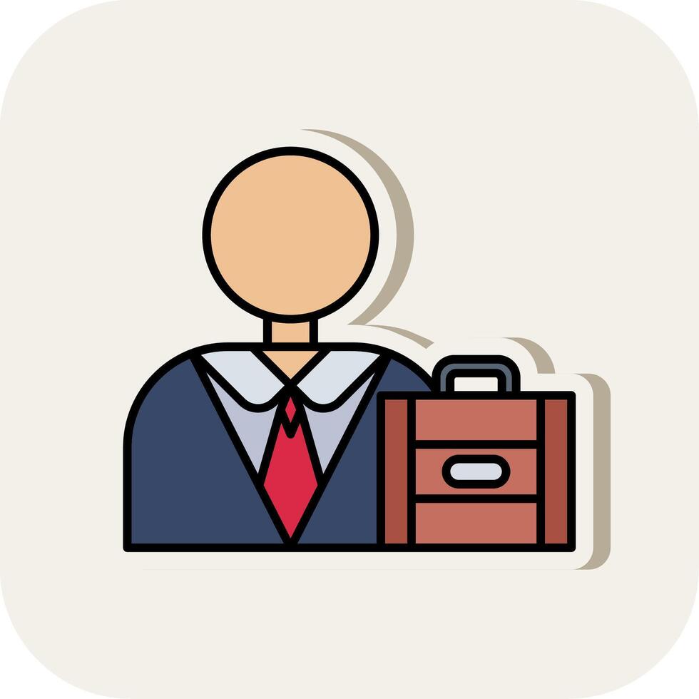 Businessman Line Filled White Shadow Icon vector