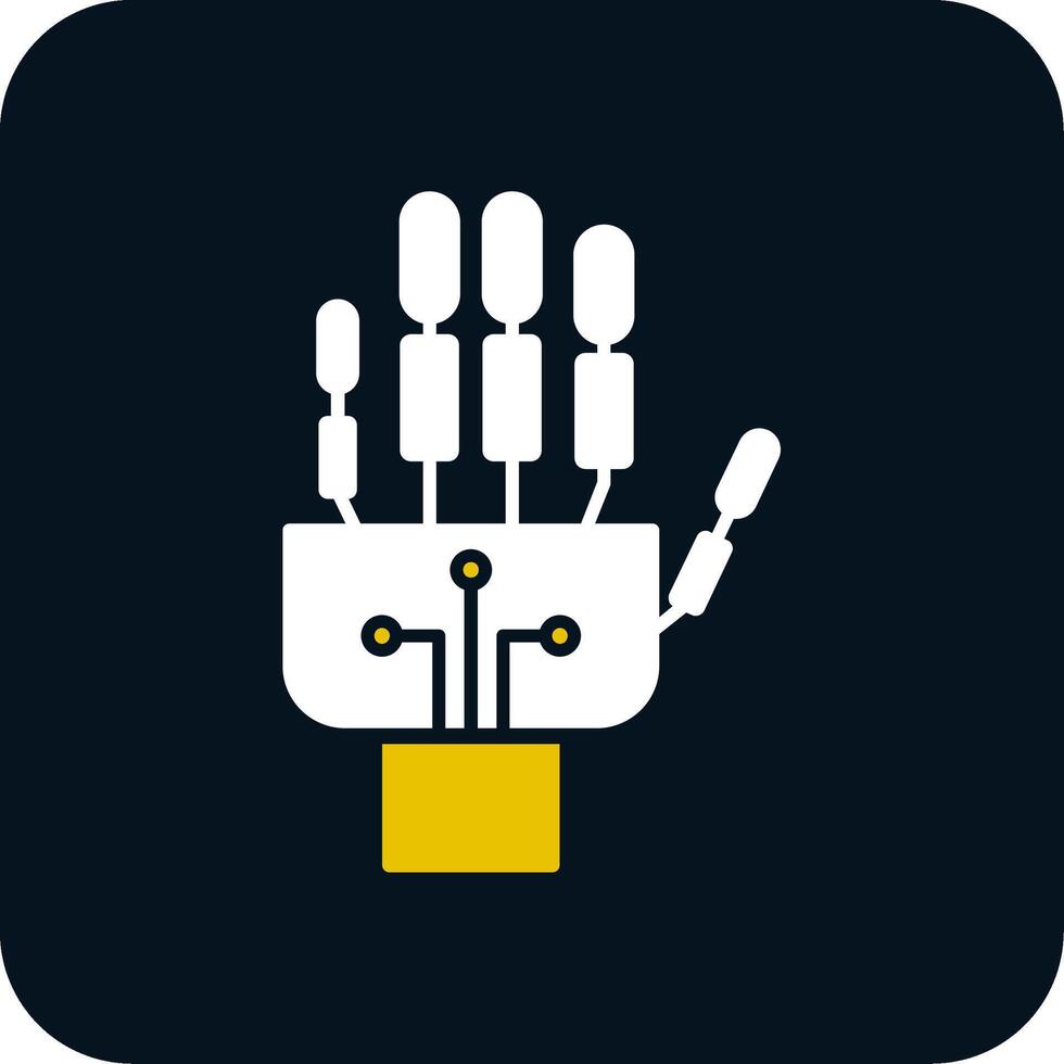 Robotics hand Glyph Two Color Icon vector