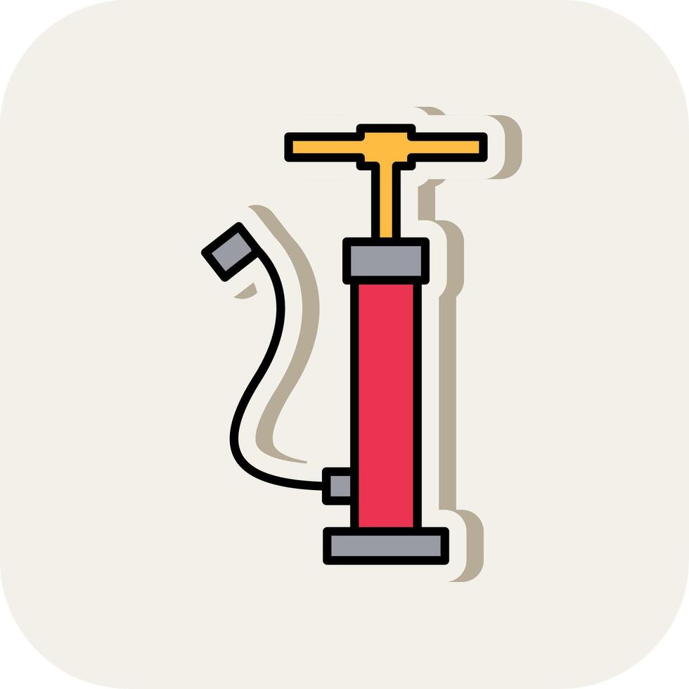 Hand Air Pump Line Filled White Shadow Icon vector