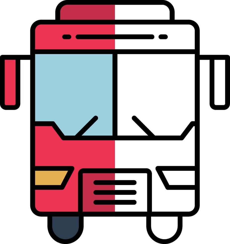 Bus Filled Half Cut Icon vector