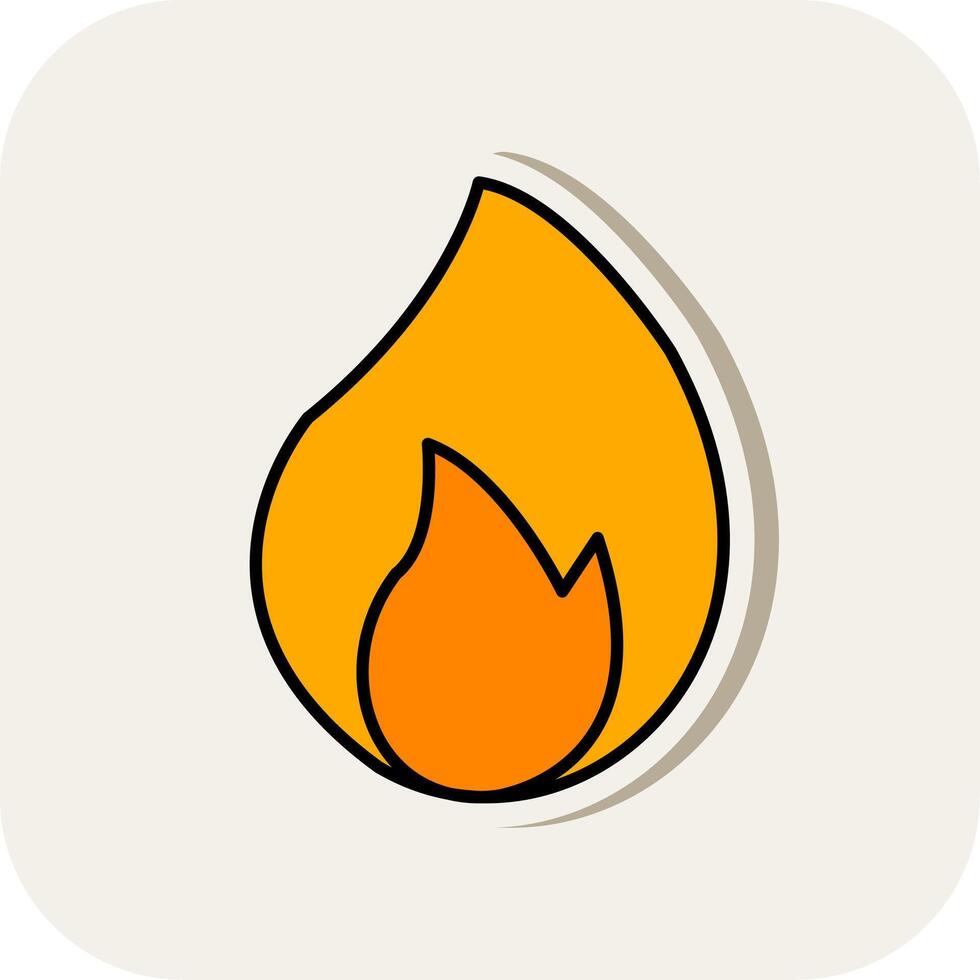 Burn Line Filled White Shadow Icon vector