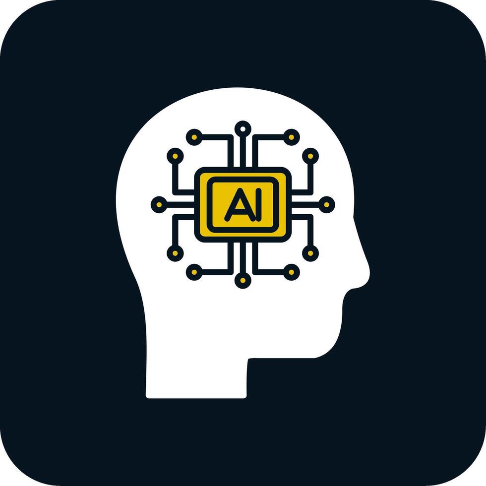 Artificial Intelligence Glyph Two Color Icon vector