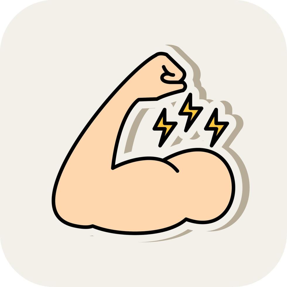 Muscle Line Filled White Shadow Icon vector